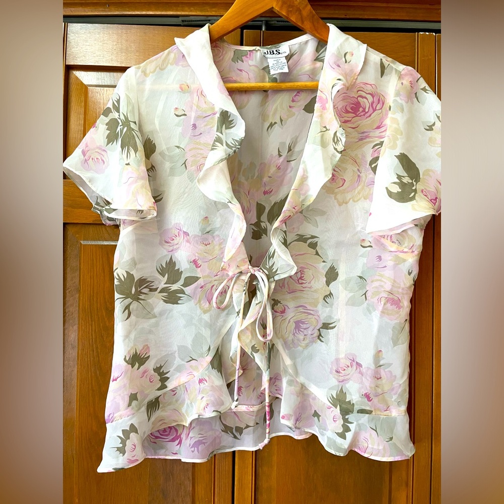 90’s Vintage | Sheer Floral Cardigan